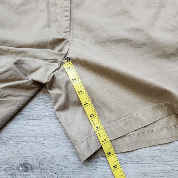 Lands End Walnut Tan Fit 2 Chino 7 Inch Shorts Womens 2 Baumwolle Cotton Nwt - Picture 10 of 11